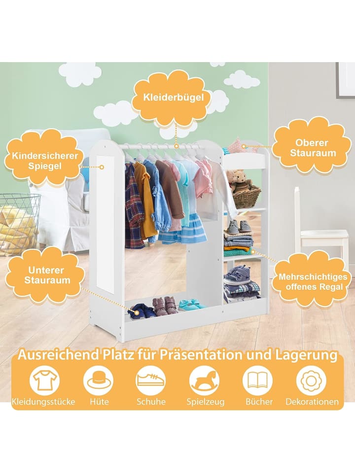 COSTWAY Kleiderschrank in Weiß günstig kaufen 94 cm