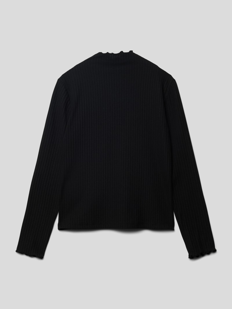 Longsleeve im strukturierten Design Modell 'NELLA' in schwarz
