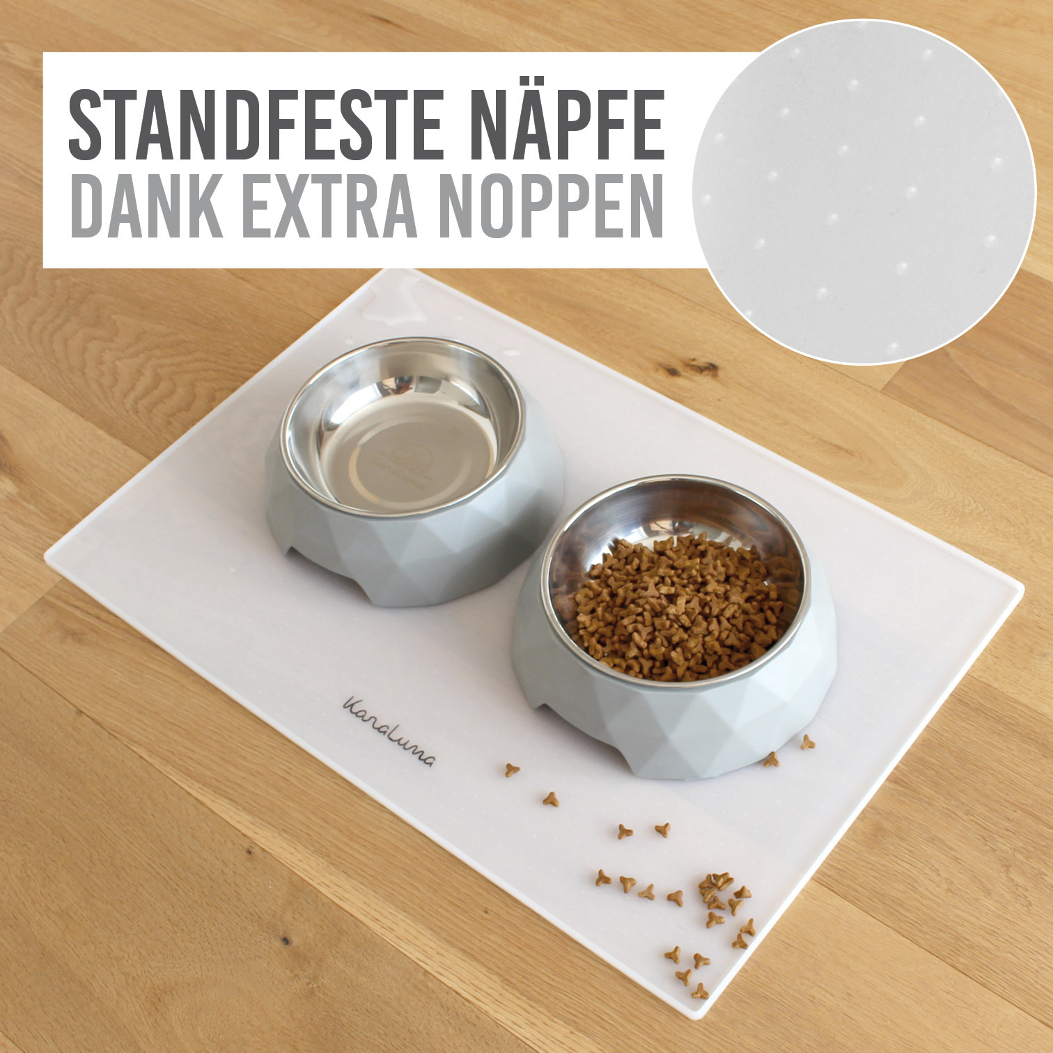 KaraLuna Futternäpfe KaraLuna Napfunterlage aus Silikon 60x40 cm eckig transparent