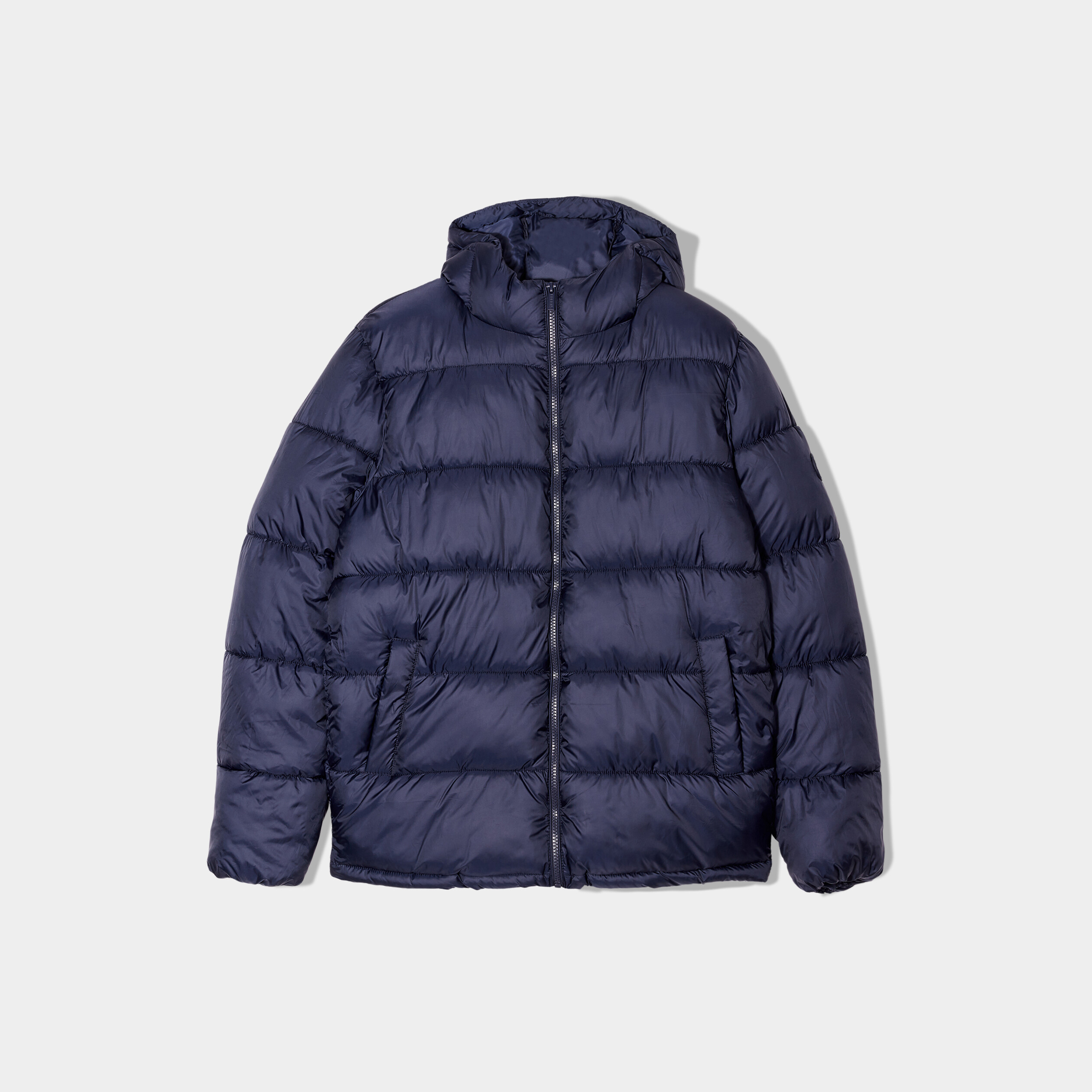 Doudoune zippée à capuche bleu marine homme | La Halle