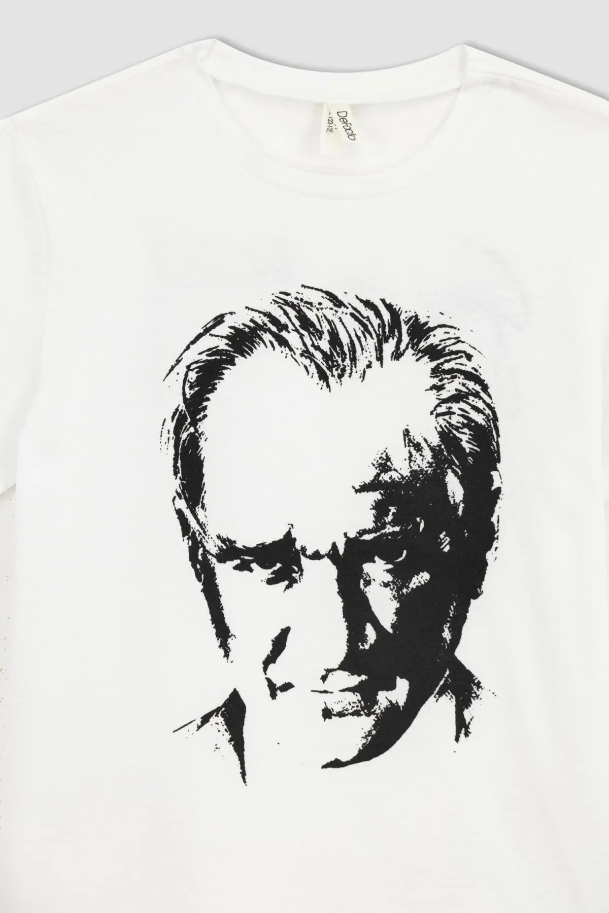 DeFacto  Mädchen T-Shirt mit Atatürk-Aufdruck, kurzärmlig, weiß, Z5093a623sm