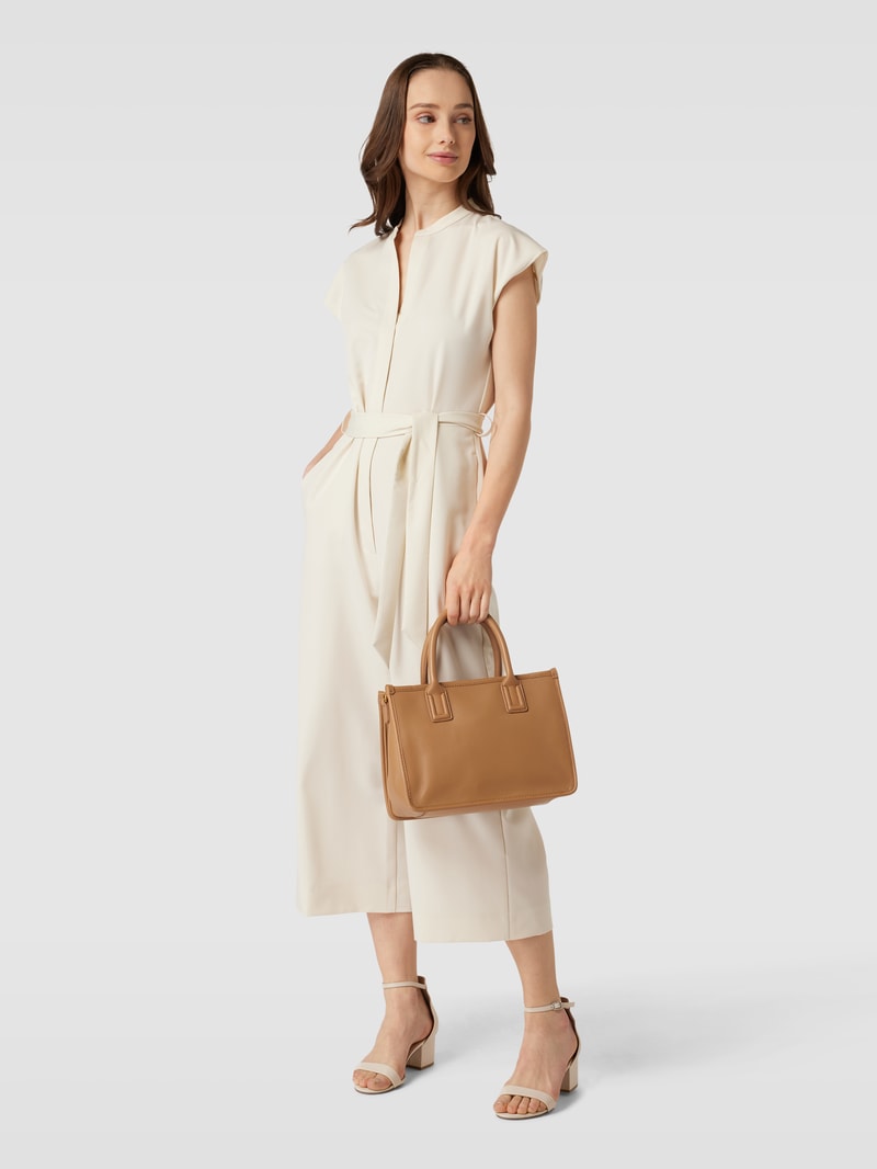 Tote Bag mit Label-Detail Modell 'LENA' in camel