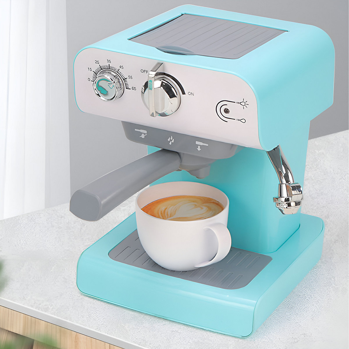 Simulierte Haushaltsgeräte für Kinder Kaffeemaschine mit Soundeffekten und Spray