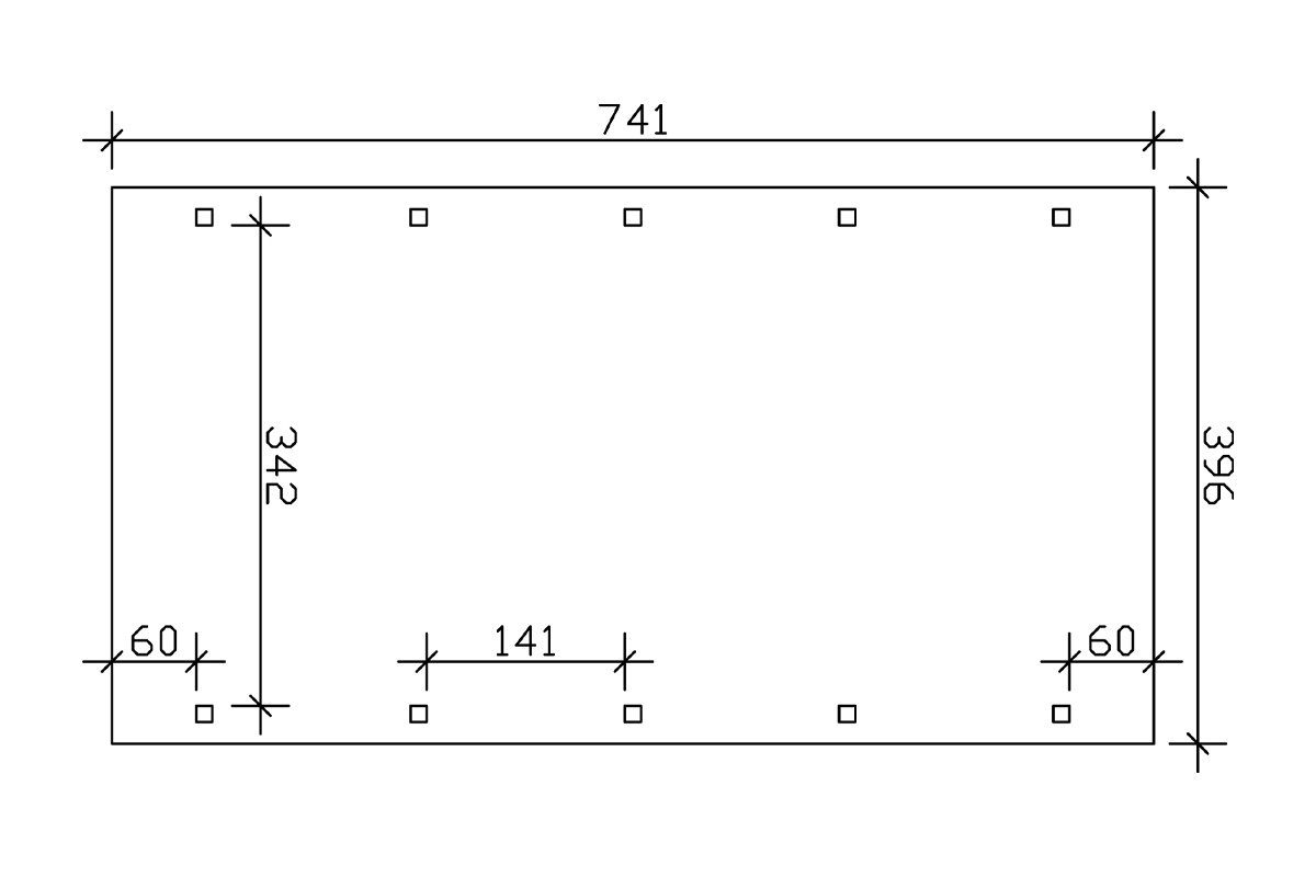Skanholz Einzelcarport Spreewald, BxT: 396x741 cm, 209 cm Einfahrtshöhe
