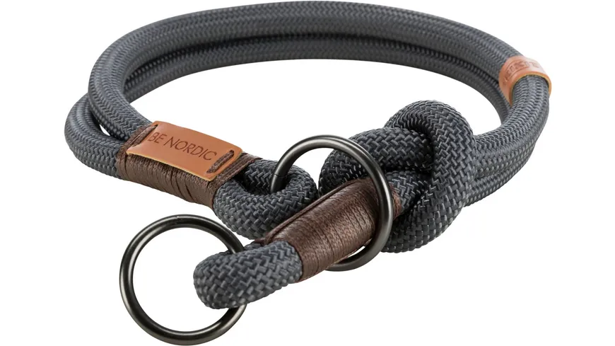 Trixie BE NORDIC Halsband Zug-Stopp dunkelgrau/braun Größe: S-M Maße: 40 cm/ø 8 mm