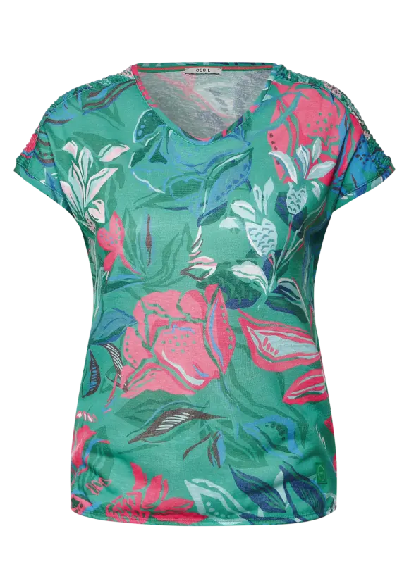 CECIL Printshirt in Leinenoptik