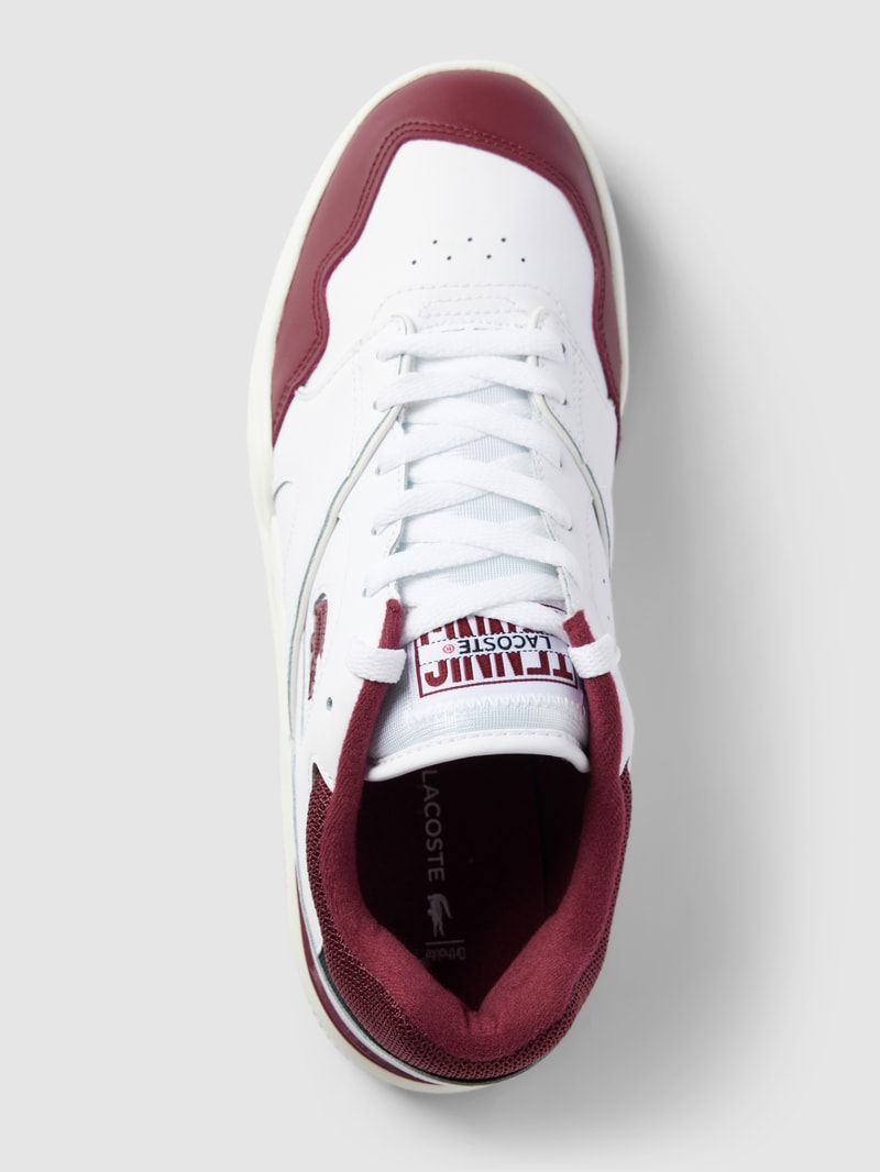 Sneaker aus echtem Leder in Two-Tone-Machart in bordeaux rot