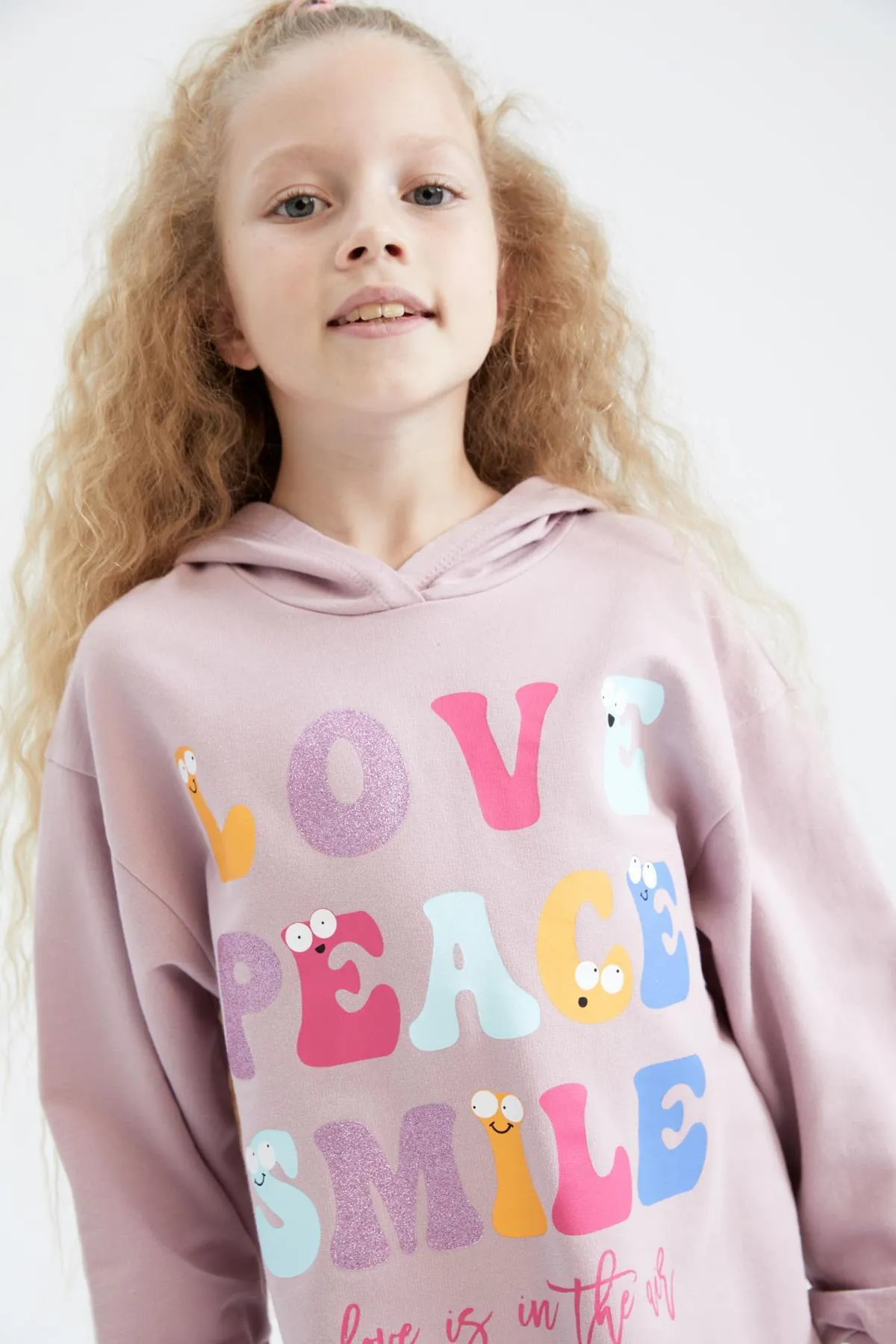 DeFacto  Bedrucktes Sweatshirt-Kleid mit Kapuze für Mädchen
