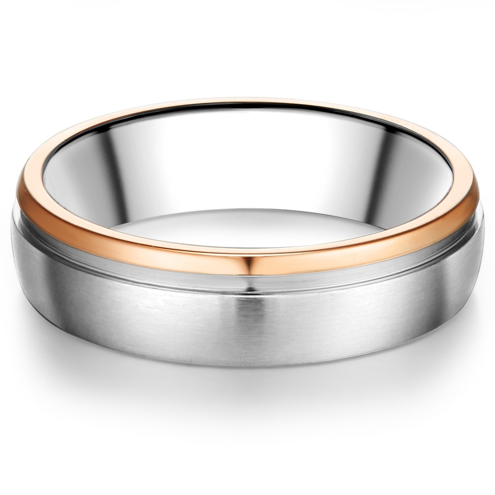 Trilani Bague en acier inoxydé Acier inoxydable en Argent Bague