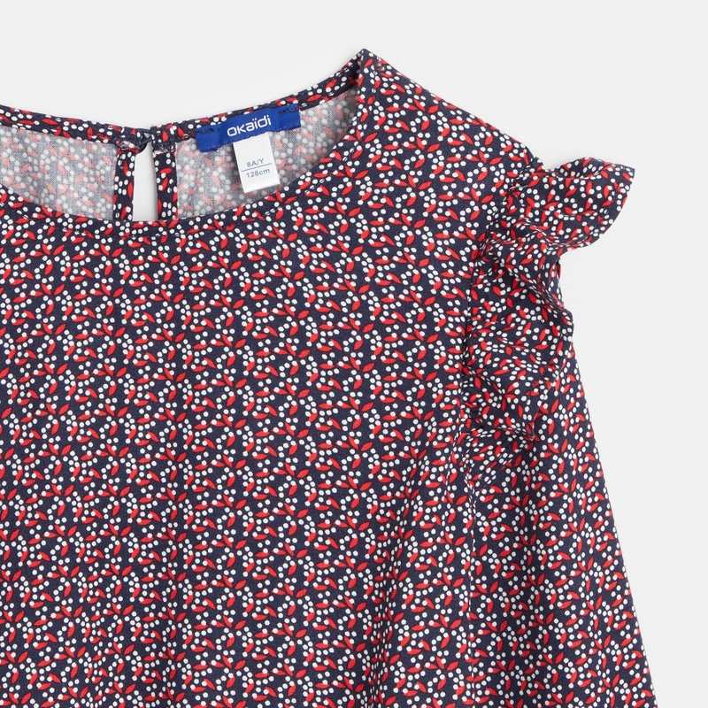Robe courte imprimée bleue fille