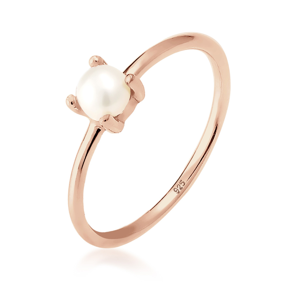Elli Elli Bague Femmes Solitaire avec Perle d'eau douce en Argent Sterling 925 Bague