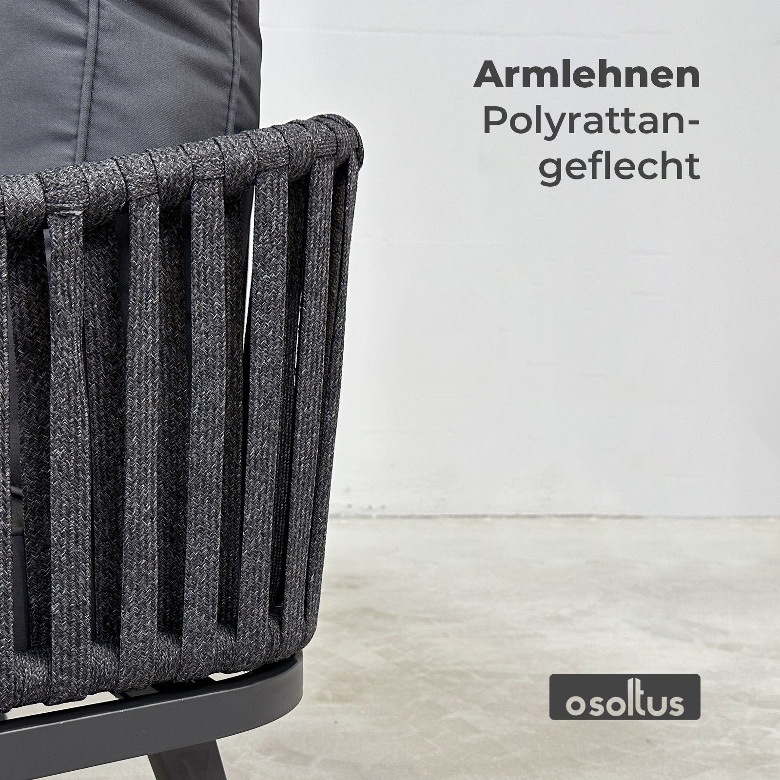 osoltus Gartenlounge-Set osoltus Rope Gartenmöbel Eckgruppe 4 tlg anthrazit