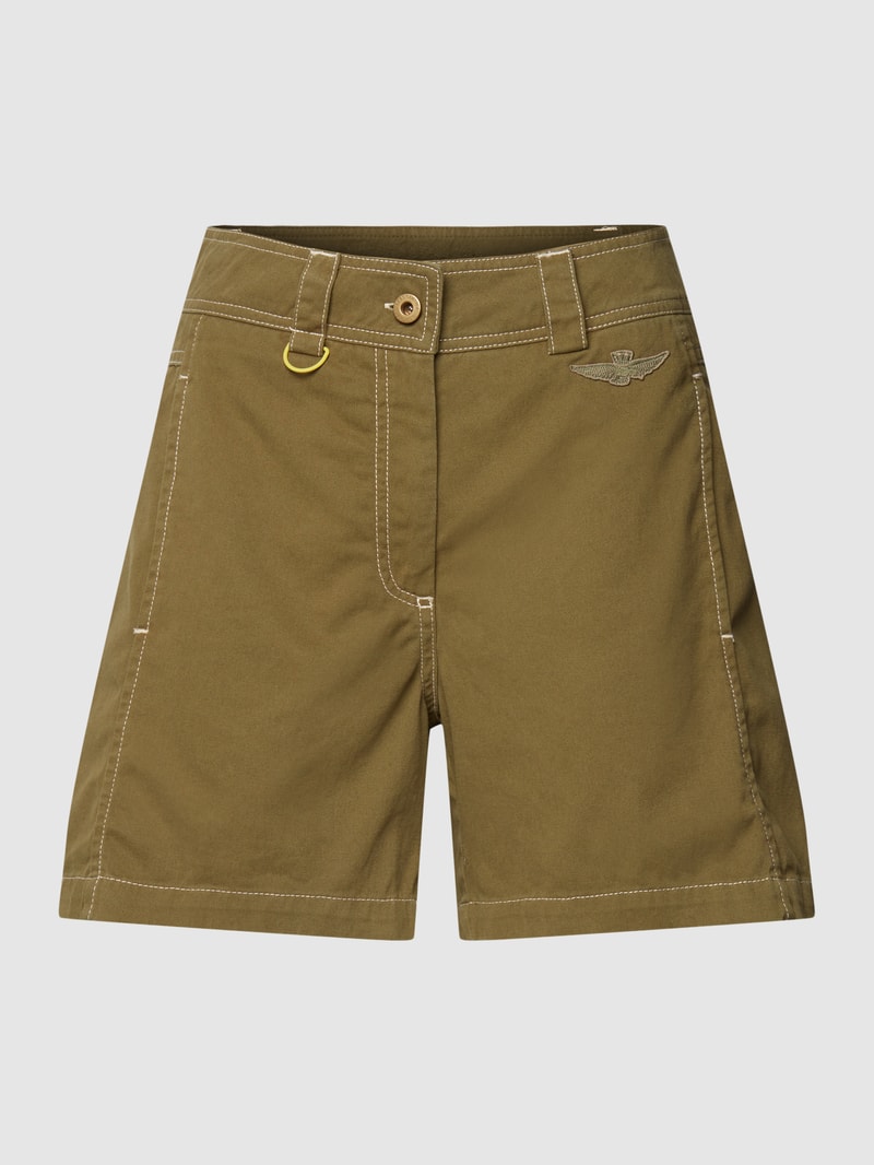 Bermuda mit Label-Details in khaki