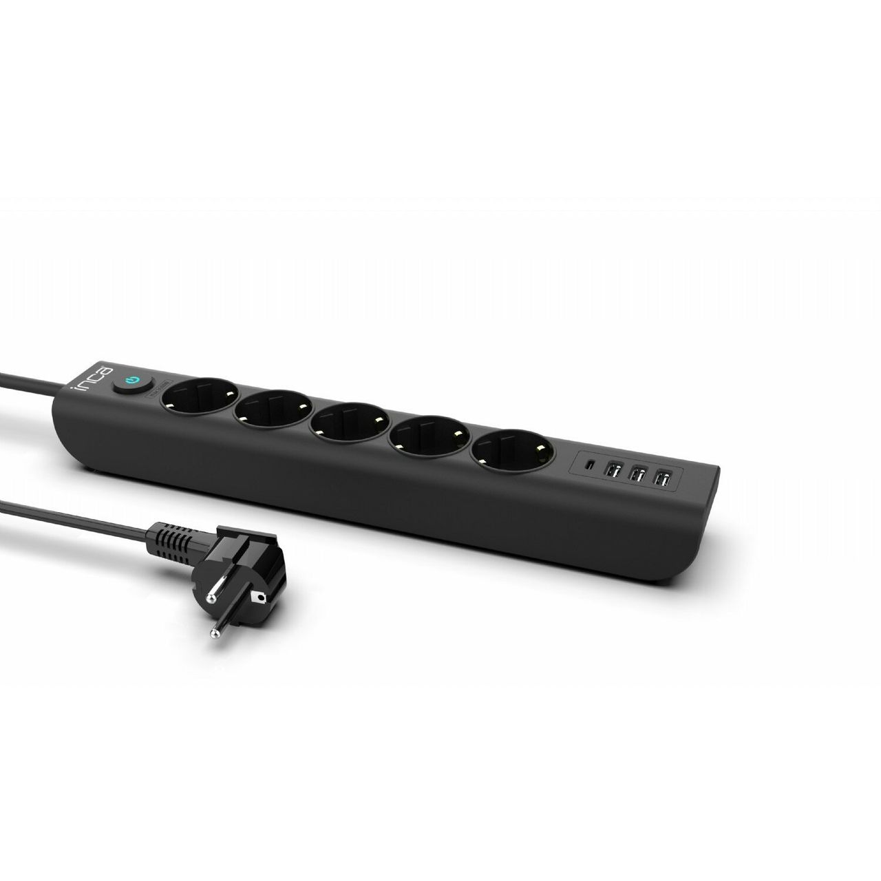 Inca Steckdosenleiste IPW-44TU 5 fach, 3xUSB-A 1xUSB-C, Überspannungsschutz 1,5m schwarz