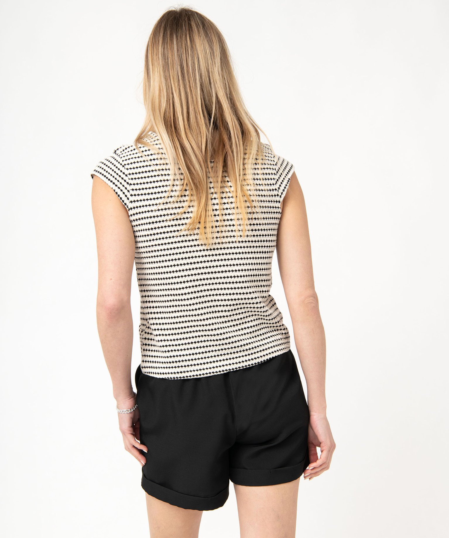 Tee-shirt à manches courtes avec dos fantaisie femme ecru | GEMO