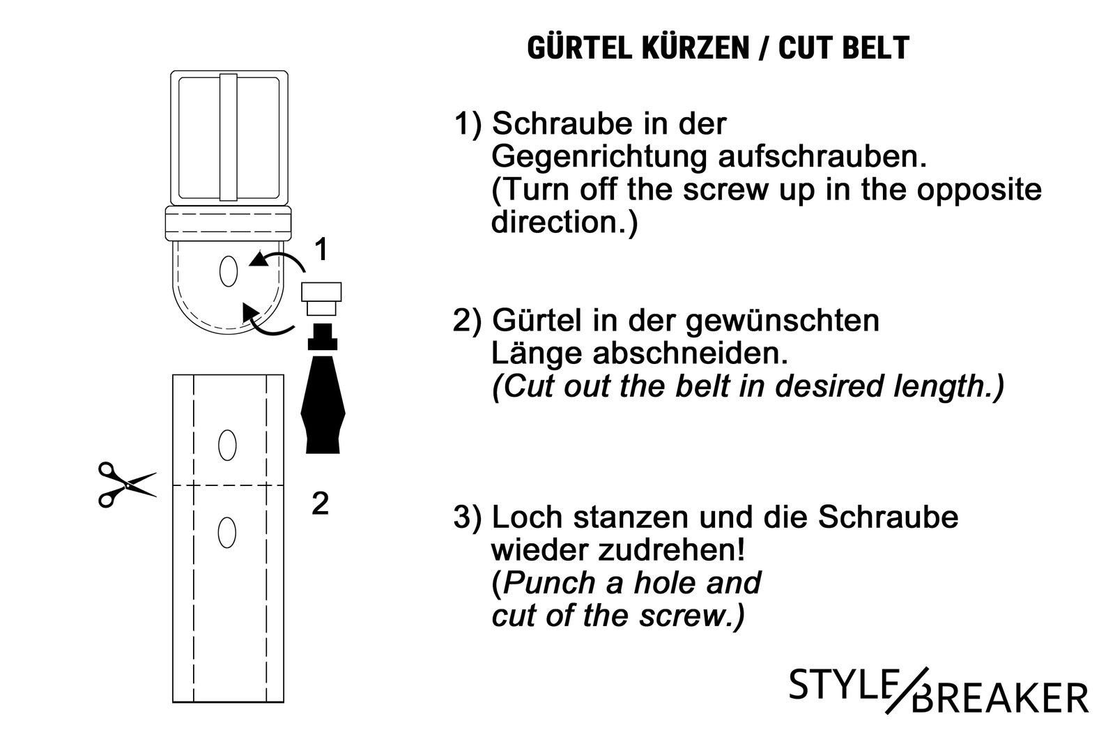 styleBREAKER Nietengürtel Gürtel mit verschiedenen Nieten und Strass