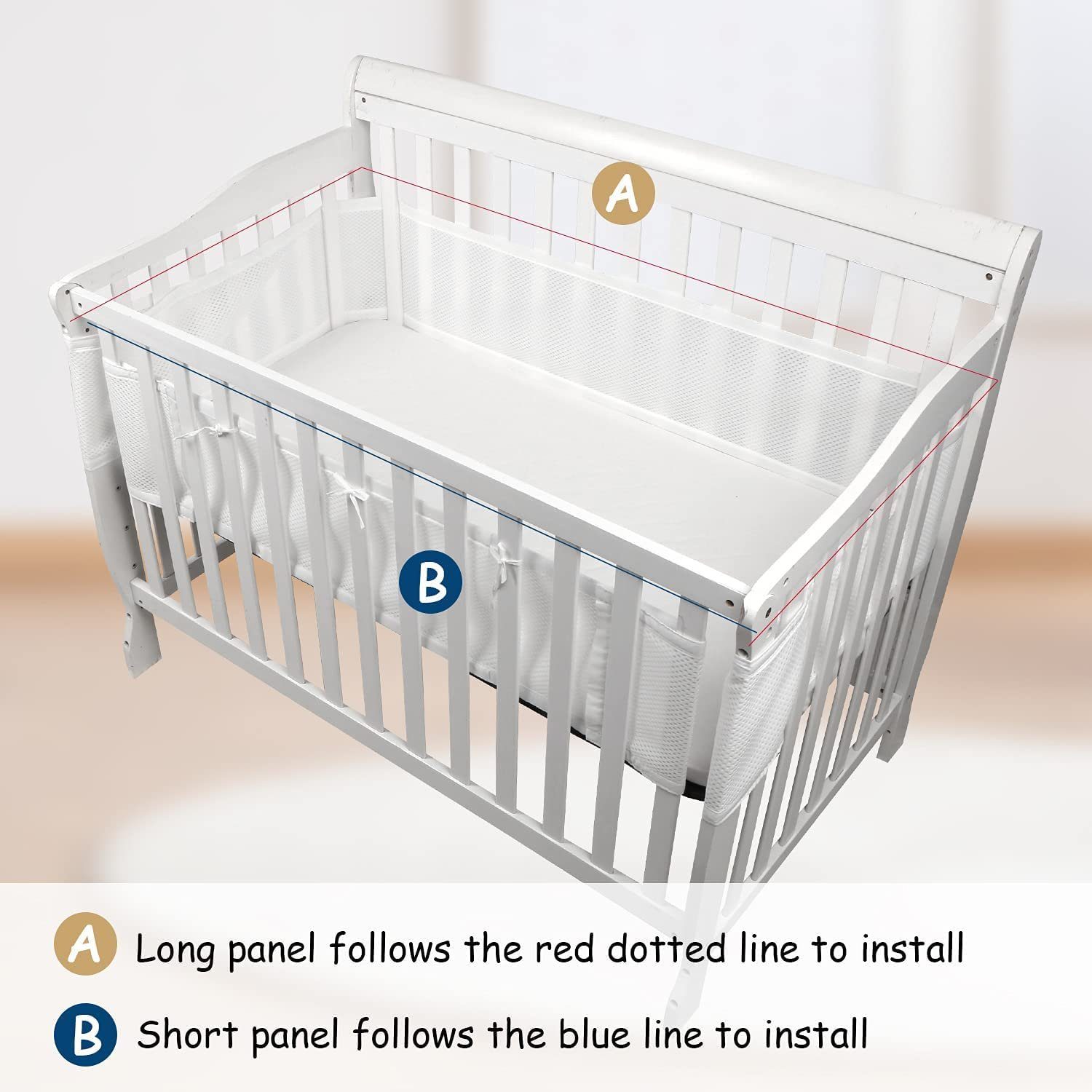 Bettumrandung Bettumrandung Babybett,Baby Nestchen Bettumrandung LOCOBAMBOO