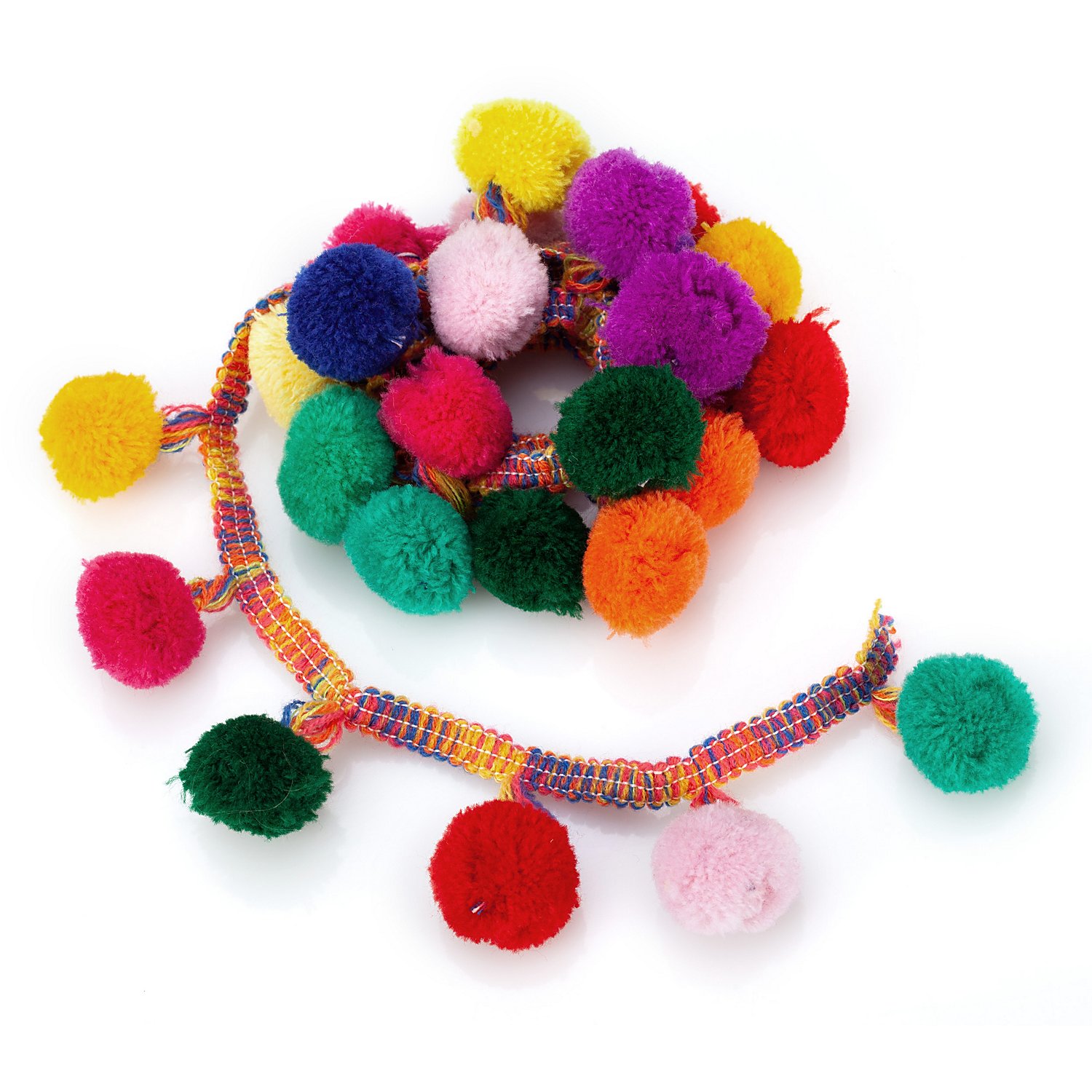 Pompon-Borte, bunt, 45 mm, 2 m