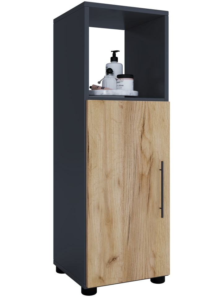 VCM  Holz Badmöbel Midischrank Badschrank Bad Flandu in Anthrazit / Honig-Eiche günstig kaufen onesize