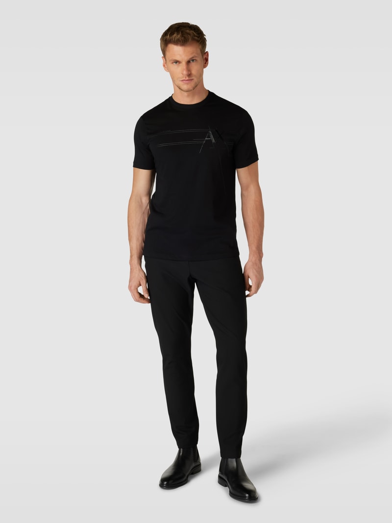 T-Shirt mit Label-Print in schwarz