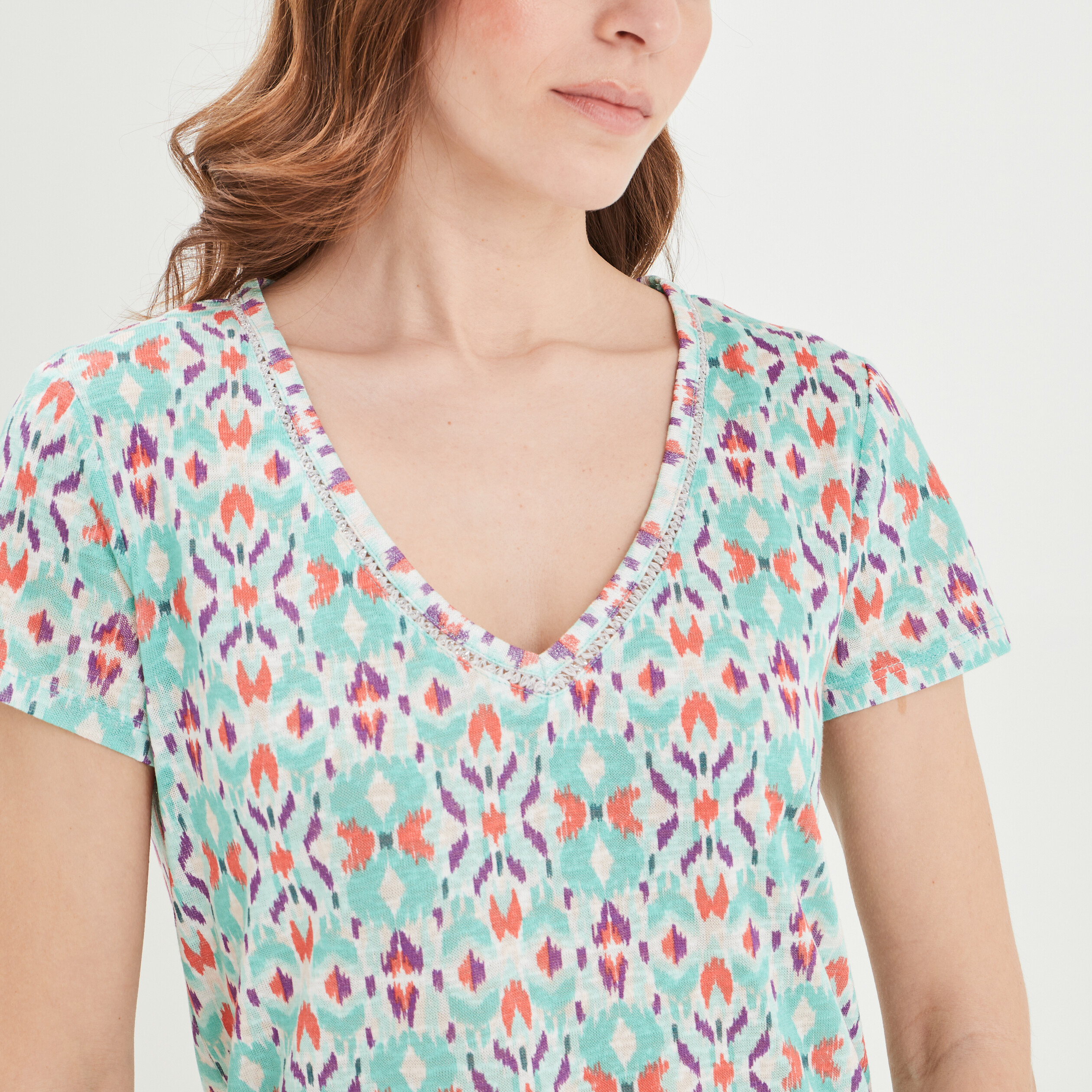 T-shirt à manches courtes vert turquoise femme | La Halle