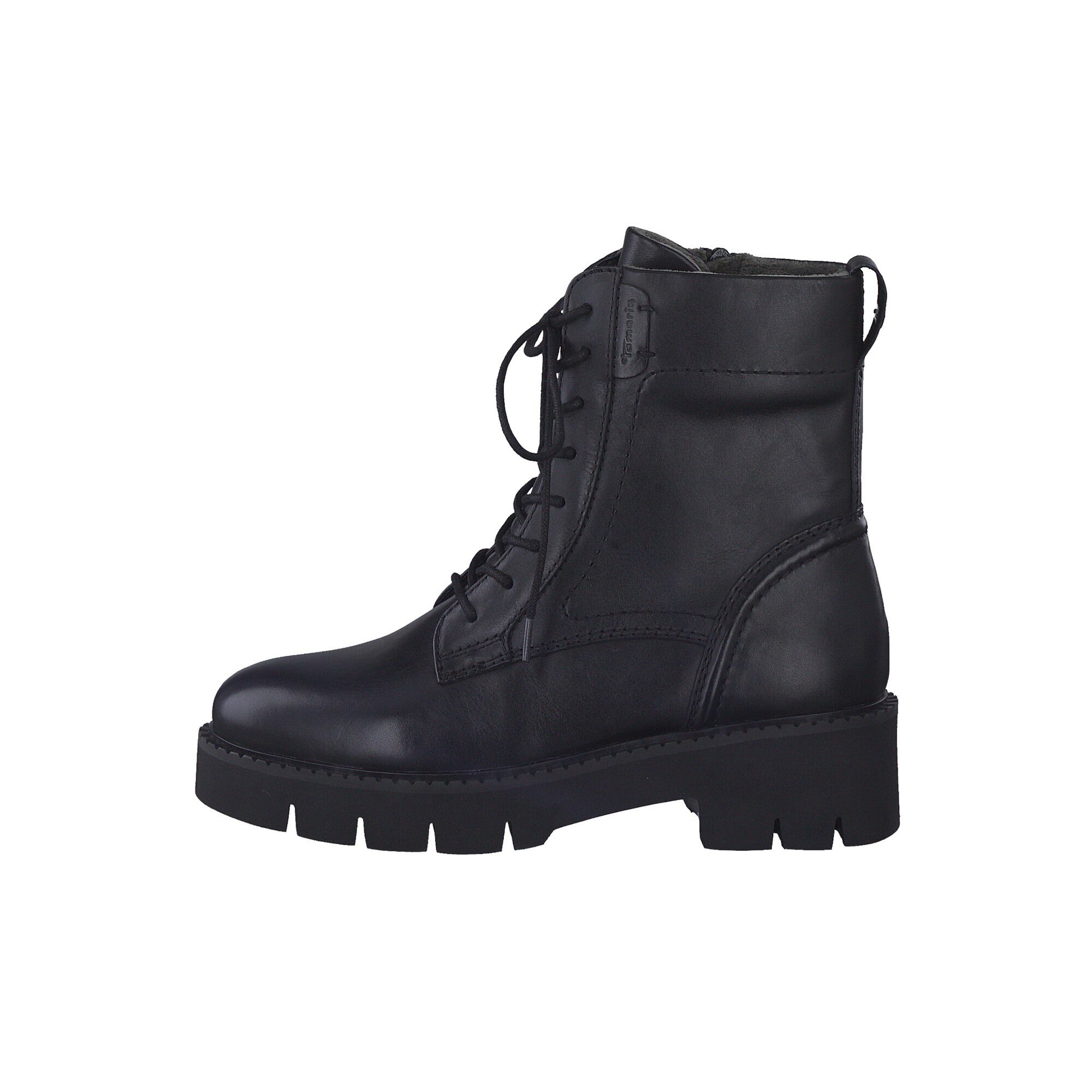 Bottines montantes lacets dessus cuir