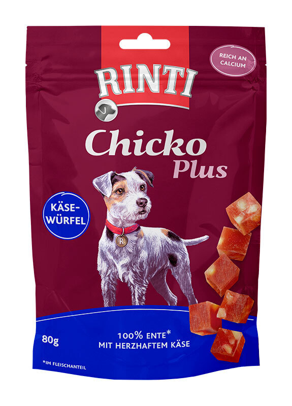 RINTI Snacks RINTI Chicko Plus 12x80g Käsewürfel mit Ente