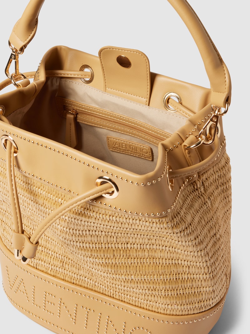 Bucket Bag mit Label-Detail Modell 'FLAOT' in sand