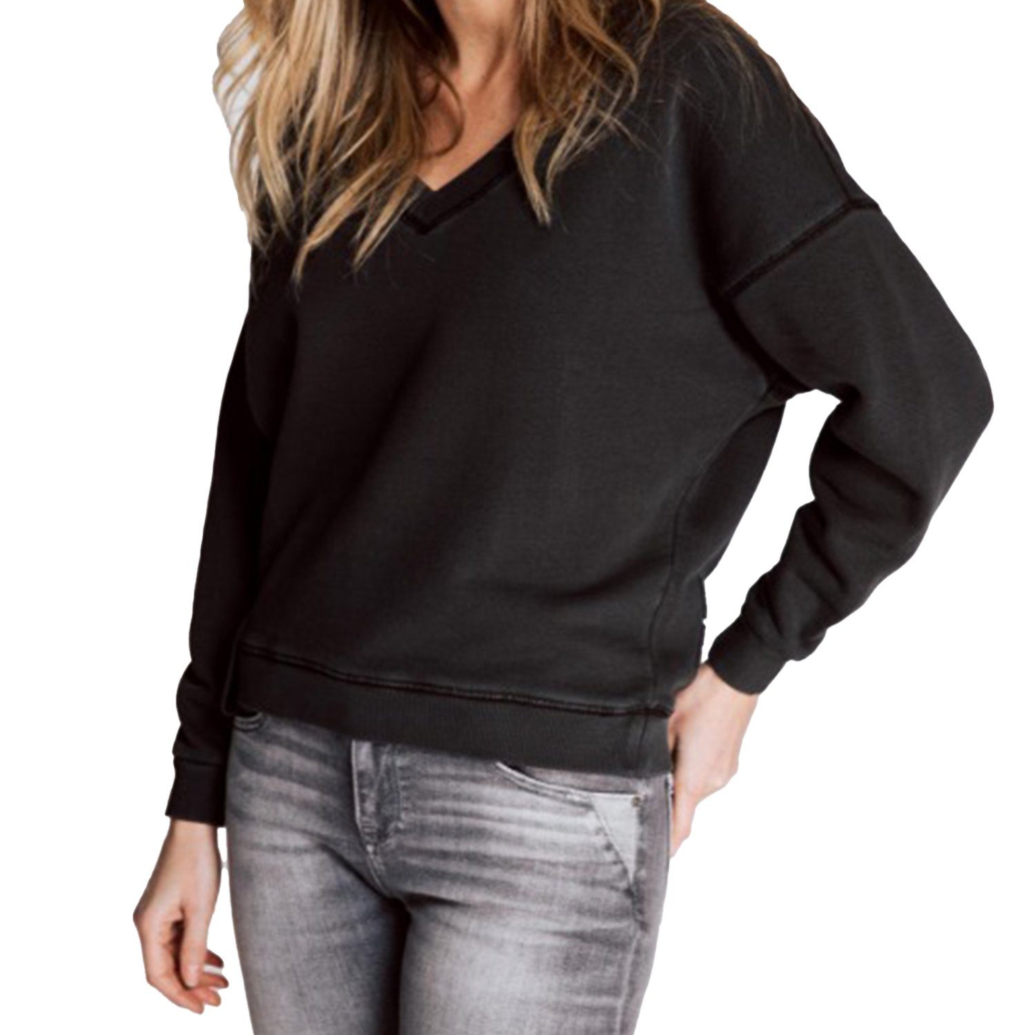 Zhrill V-Ausschnitt-Pullover SUSA - black