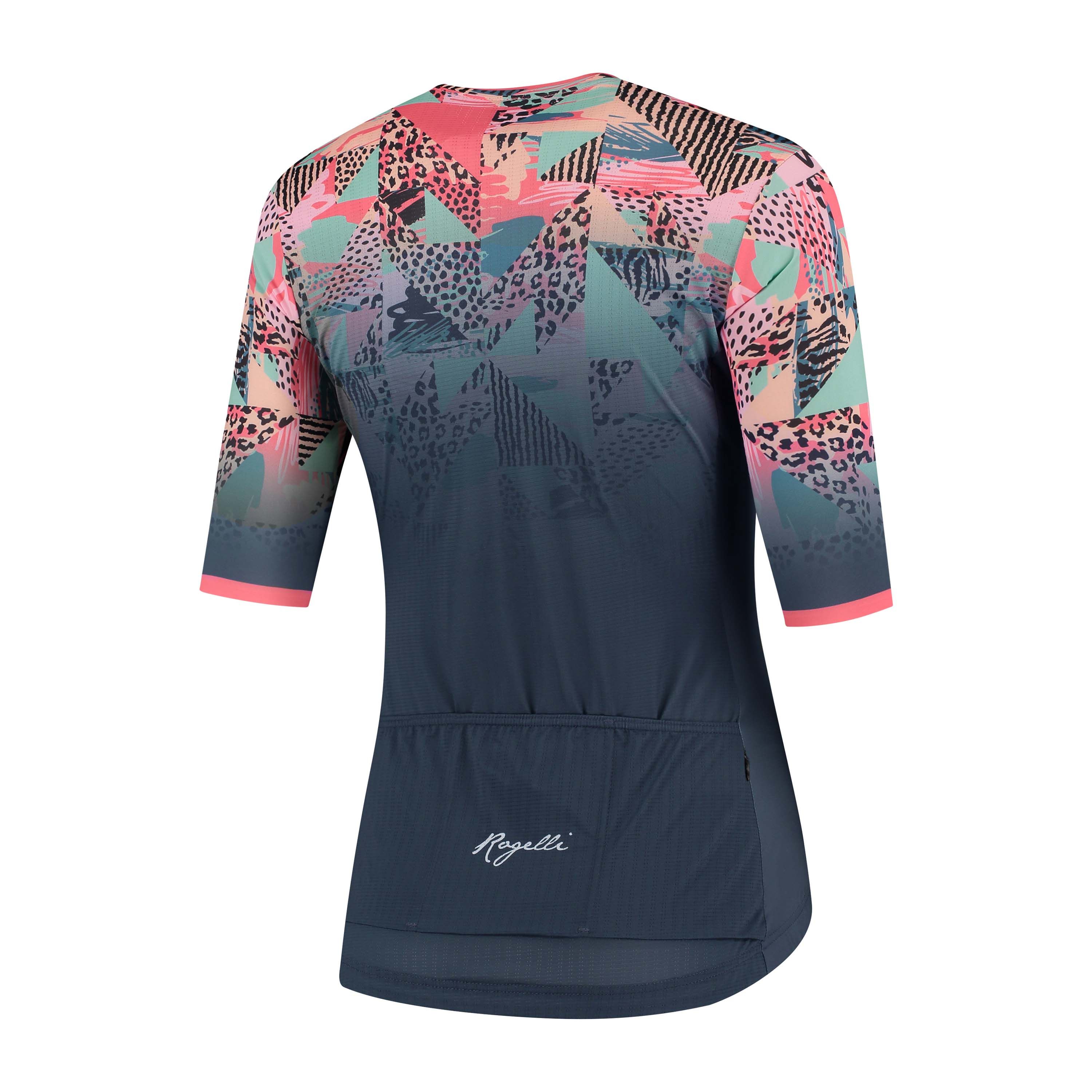 Rogelli Animal Blau/Koralle Damen Radtrikot Kurzarm