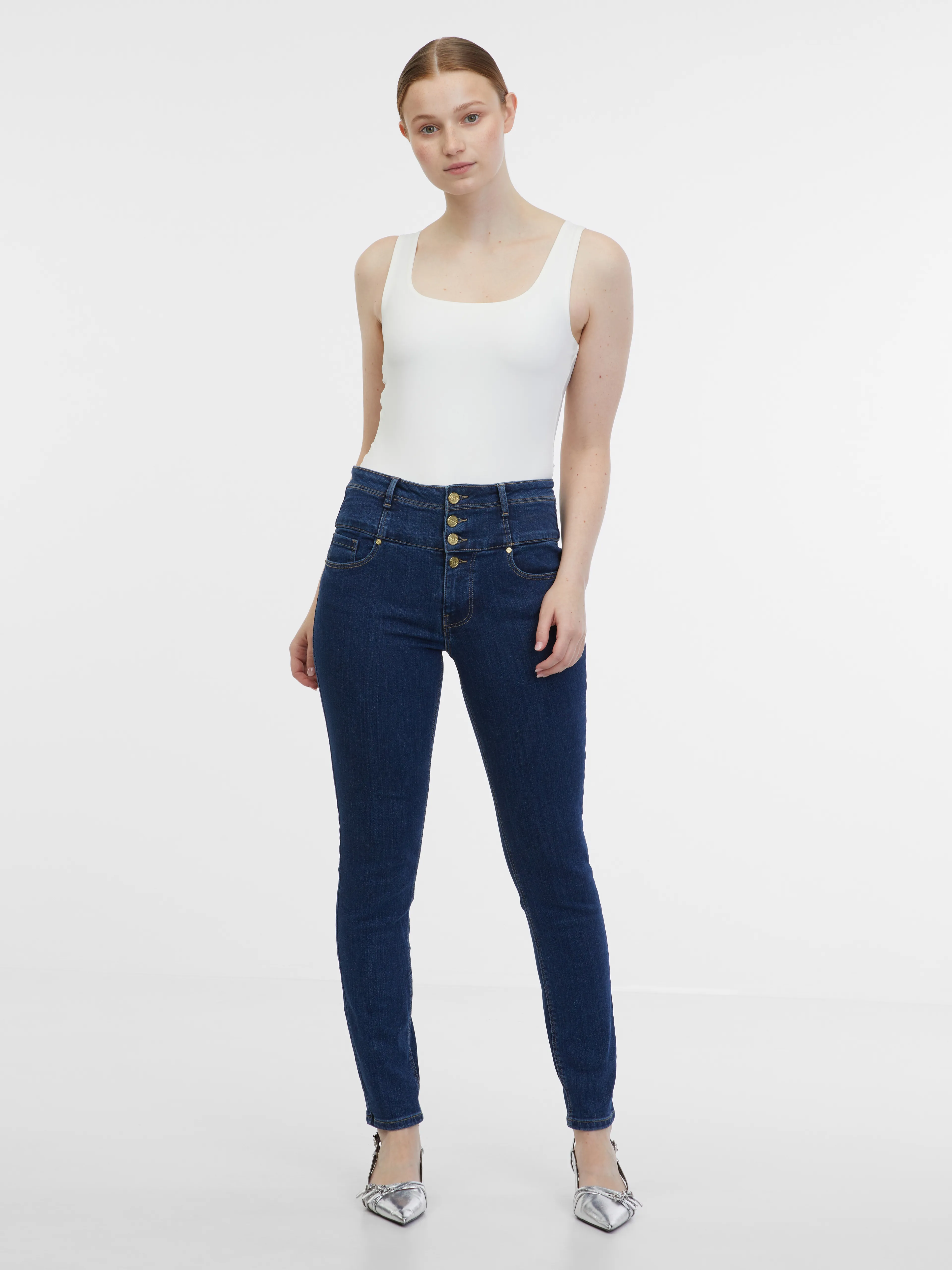 Dunkelblaue Skinny Fit Jeans Damen ORSAY