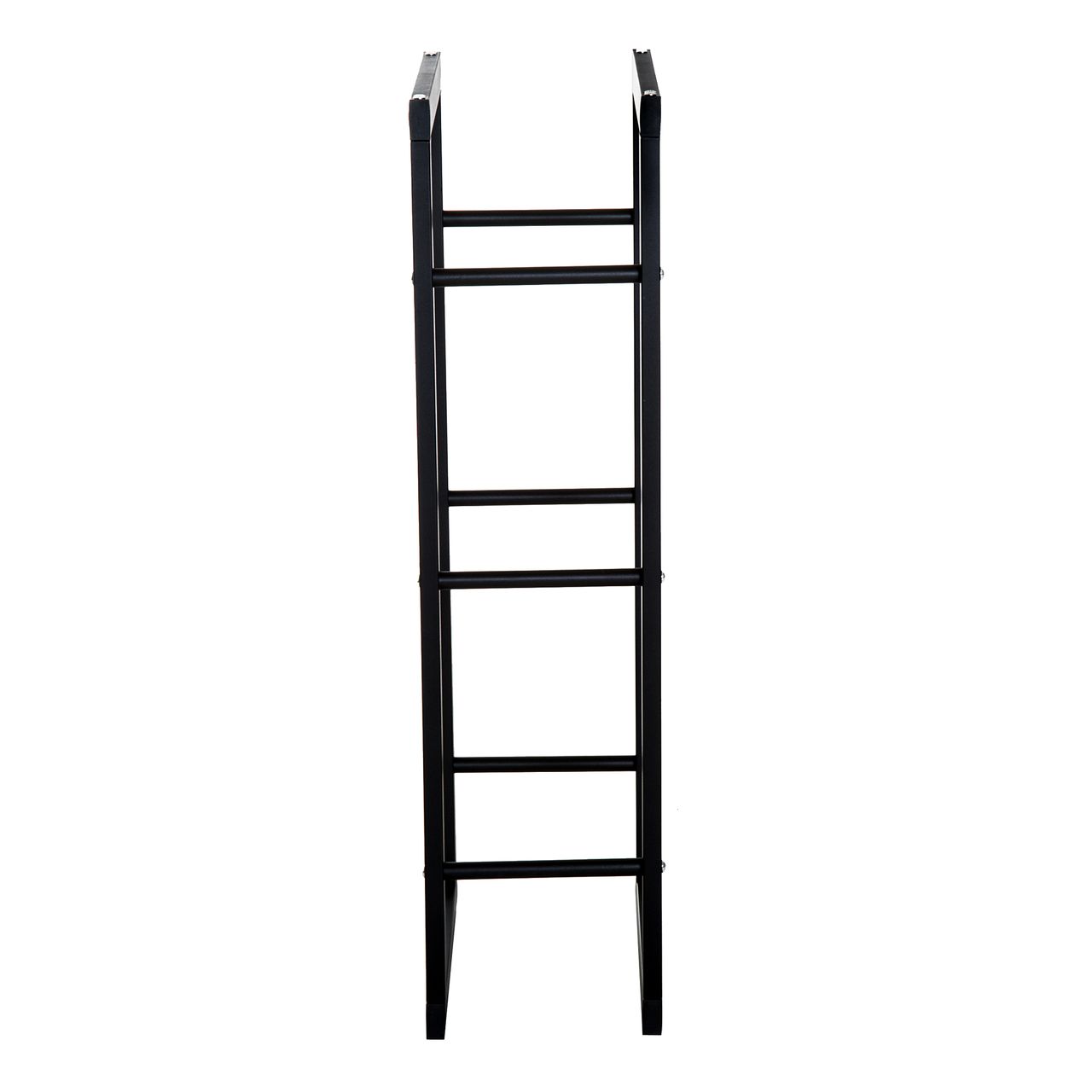 Outsunny HOMCOM Kaminholzständer Kaminholzablage Feuerholzregal Kaminholzhalter 100kg Stahl Schwarz L60 x B25 x H100 cm