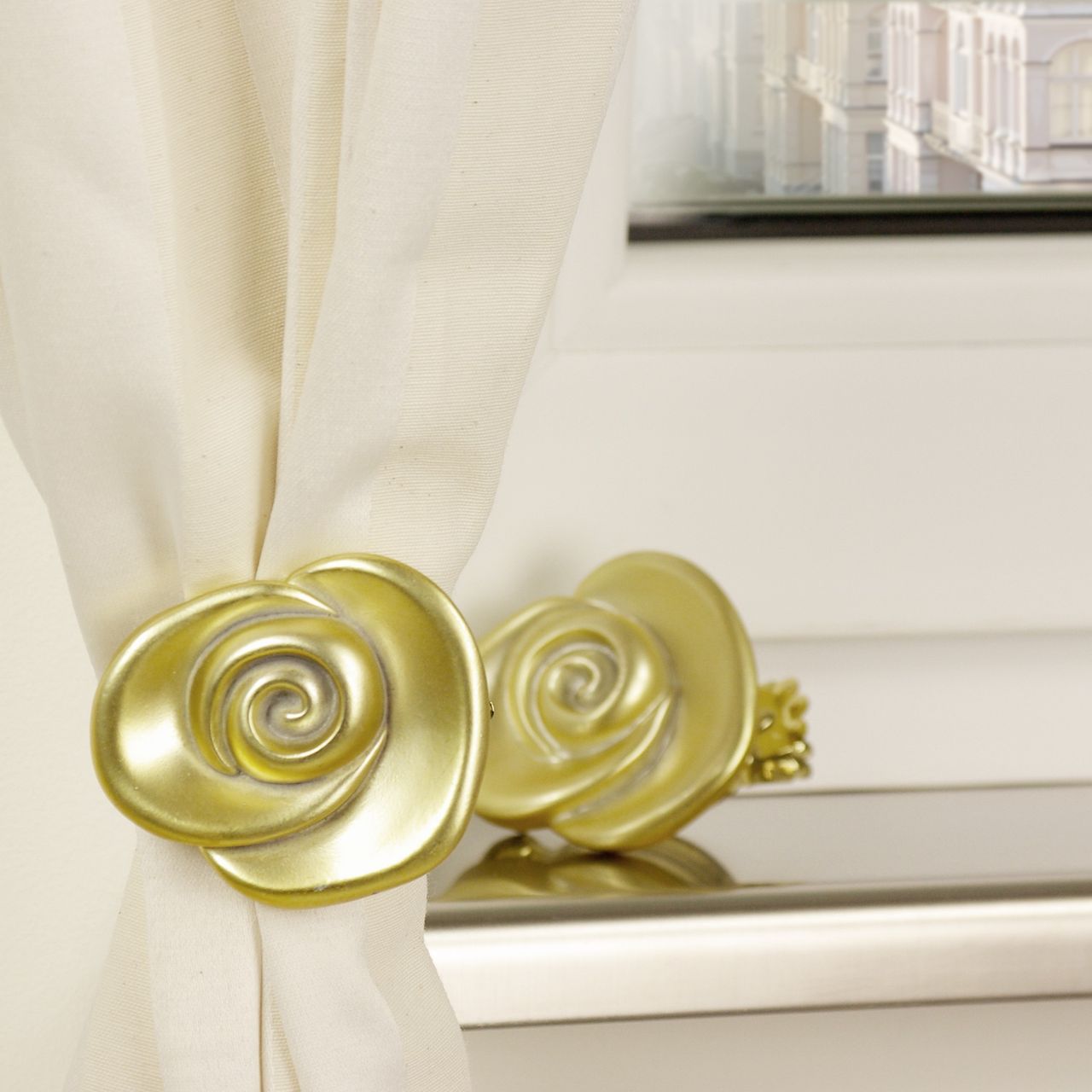 Bella Casa Dekoklammer, Donauklammer, Dekoration Gardinenstangen Vorhänge, Rose goldmatt, 2 Stück