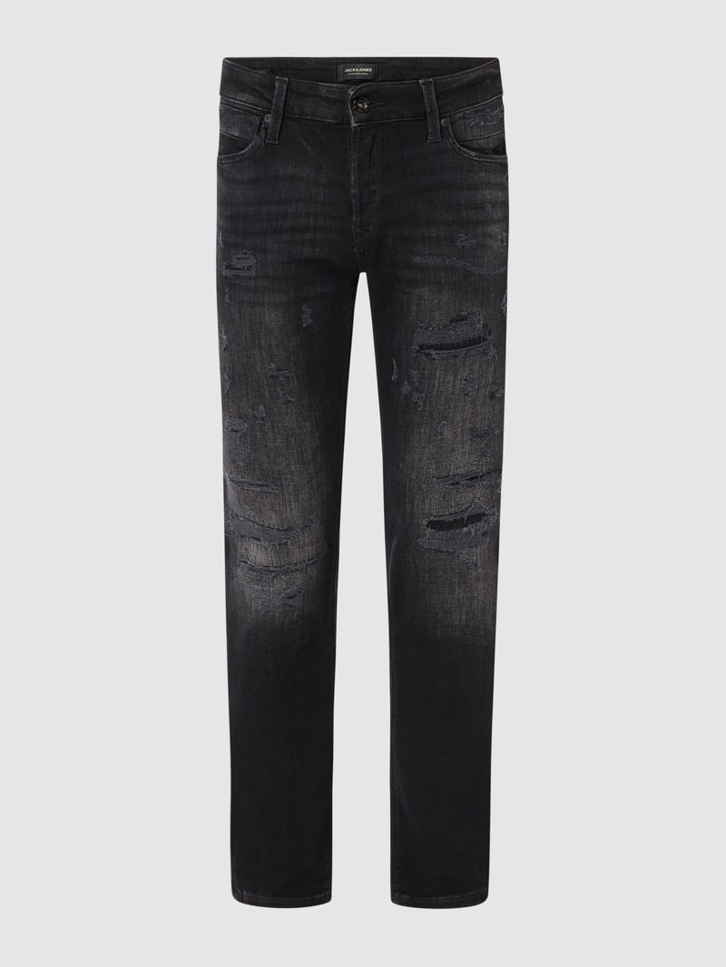 Slim Fit Jeans mit Stretch-Anteil Modell 'Glenn' in schwarz