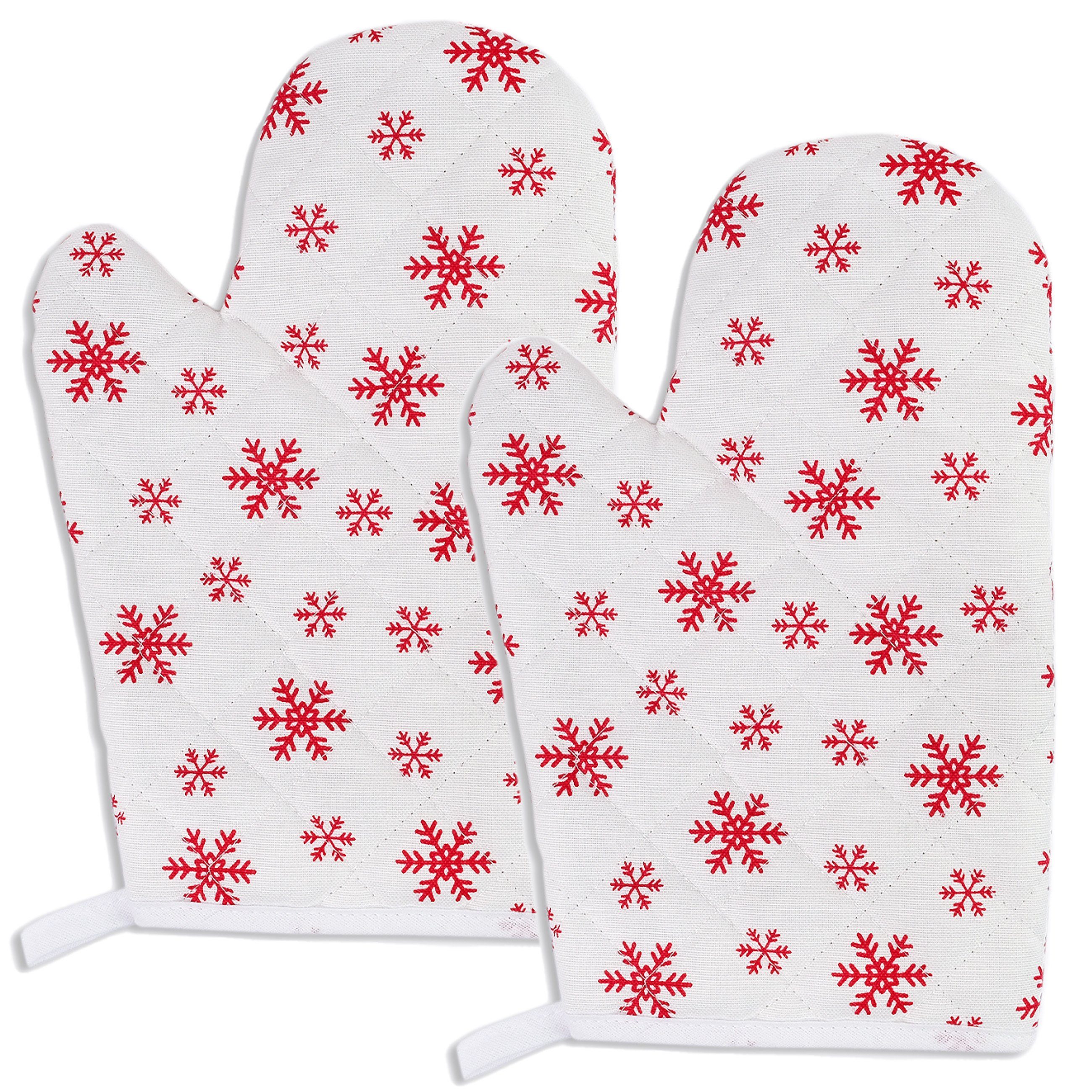 Parpalinam Topfhandschuhe Ofenhandschuhe 2er Set Weihnachten Hitzebeständig, Pures Baumwollgefühl, ohne Silikon