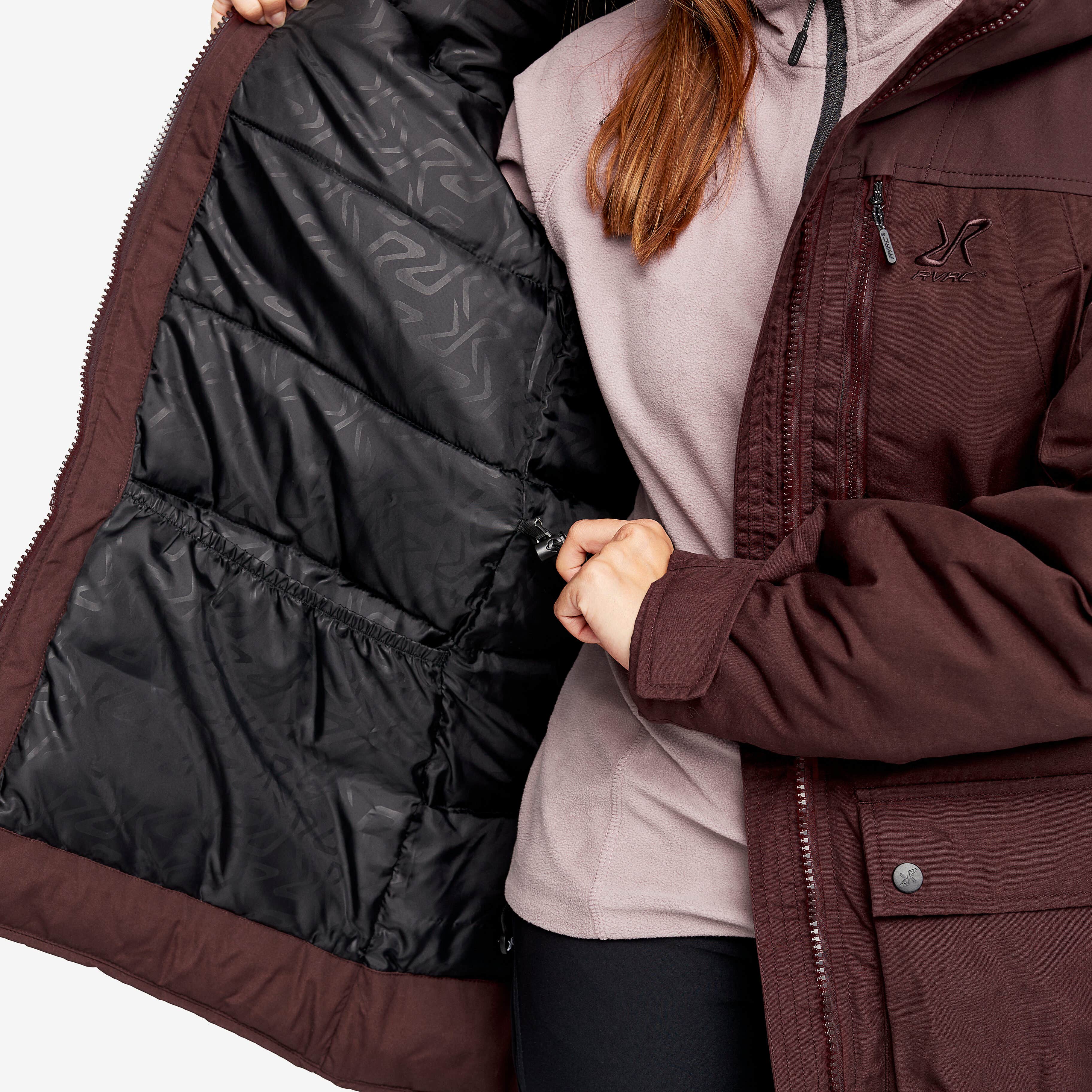 Outdoor Parka Femme Dark Vintage Rose