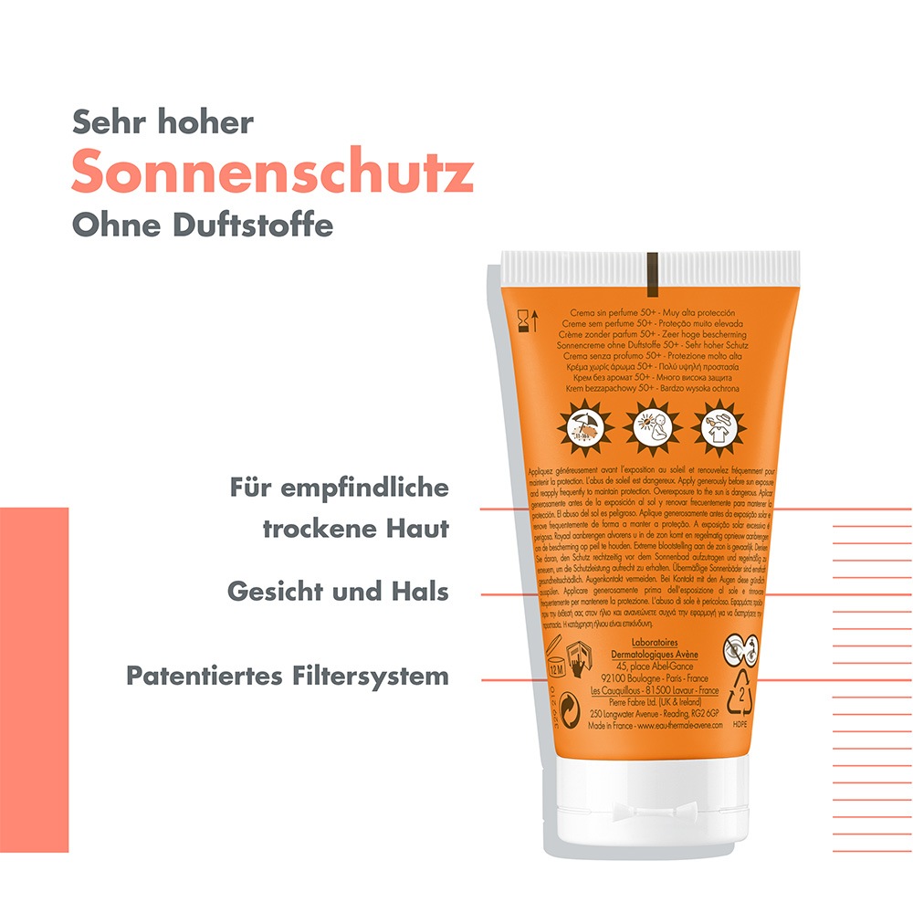 AVENE Sonnencreme SPF 50+ ohne Duft