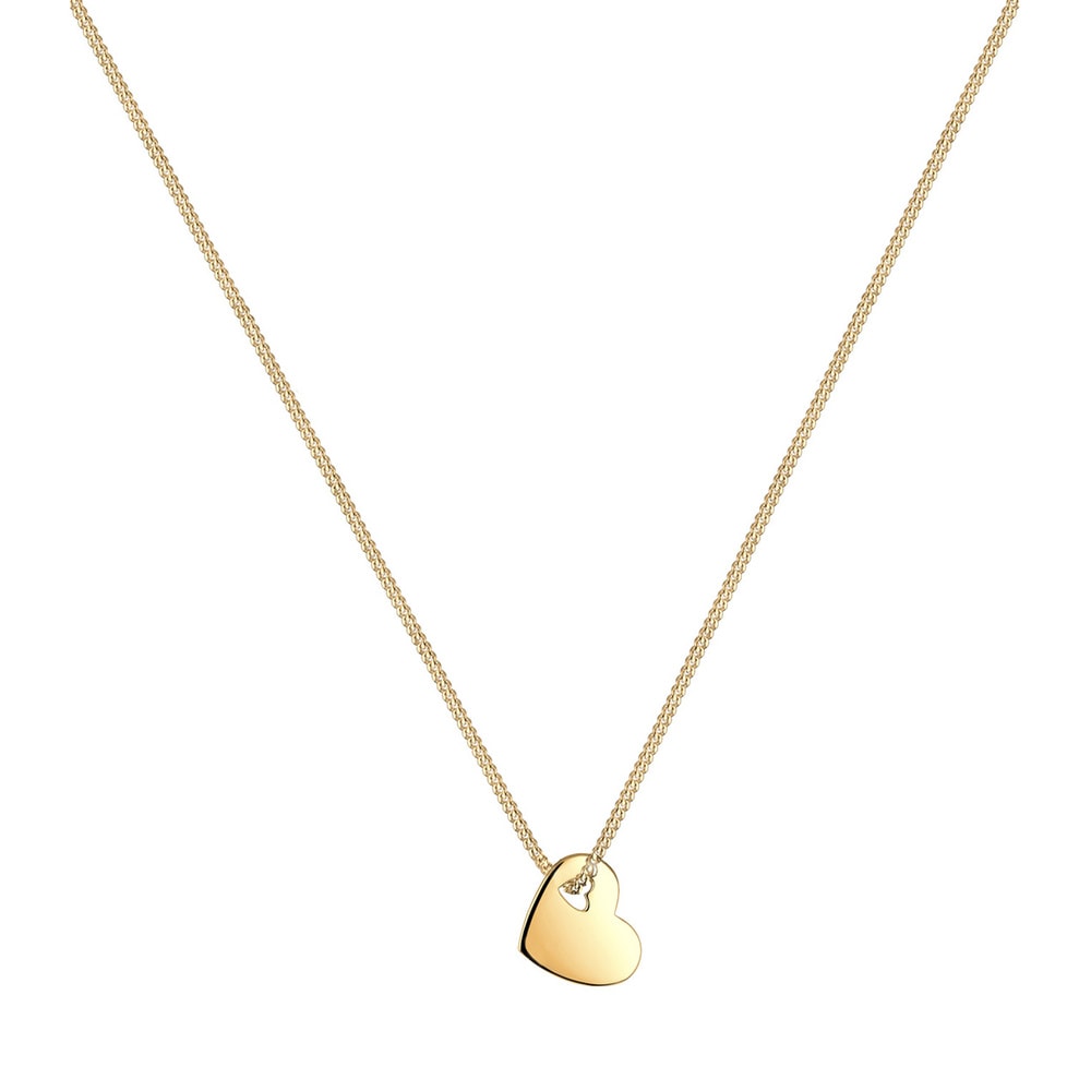 Elli Elli Collier Femme Coeur  Découpé - (925/1000) Argent Bijoux