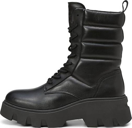 Marc O'Polo Schnürstiefel mit Innenzipper aus matt glänzendem Rindleder
