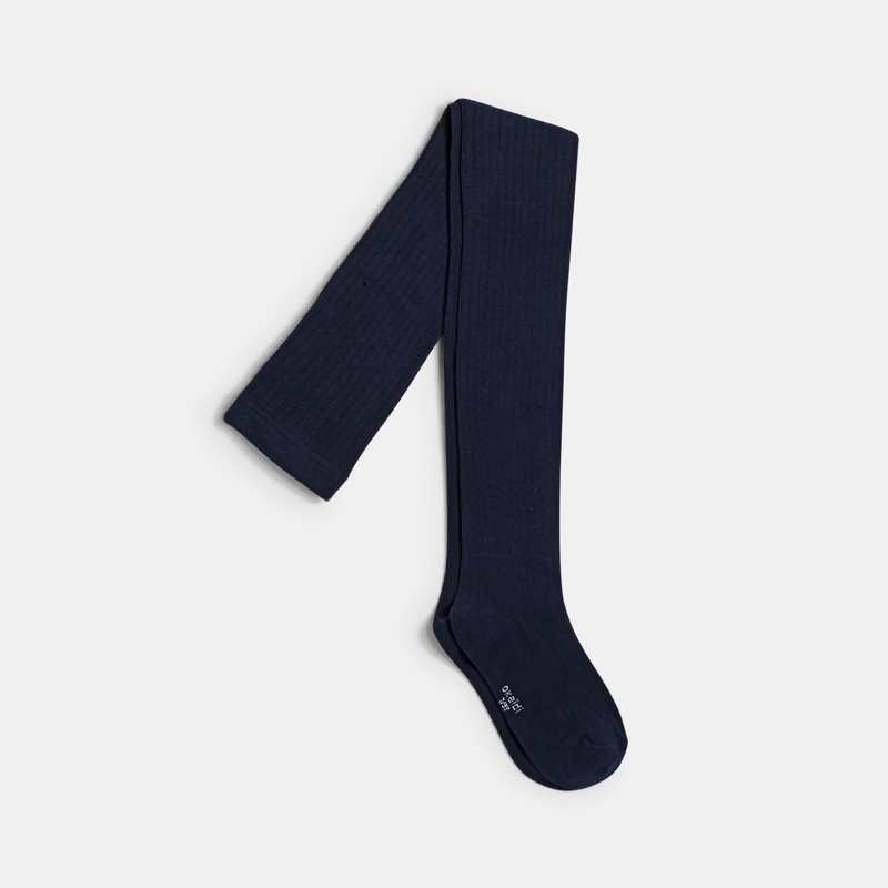 Collants en tricot côtelé bleus fille