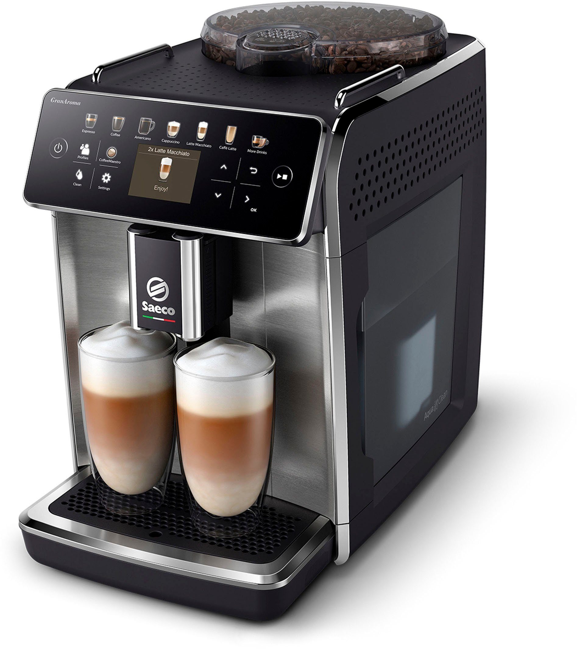 Saeco Kaffeevollautomat GranAroma SM6585/00, individuelle Personalisierung: CoffeeMaestro, 16 Kaffeespezialitäten