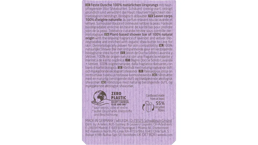 WELEDA Feste Duschpflege Lavender + Vetiver 75 g