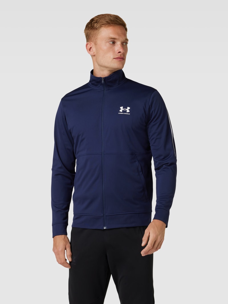 Trainingsjacke mit Label-Print Modell 'PIQUE TRACK JACKET' in marineblau
