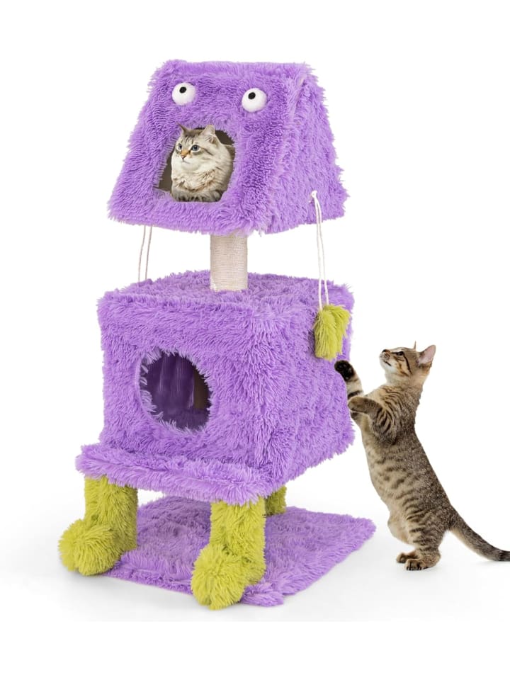 COSTWAY Kratzbaum Monster-Thema 111cm in Lila günstig kaufen onesize