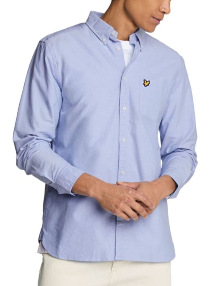 Lyle & Scott Langarmhemd in Mittelblau günstig kaufen