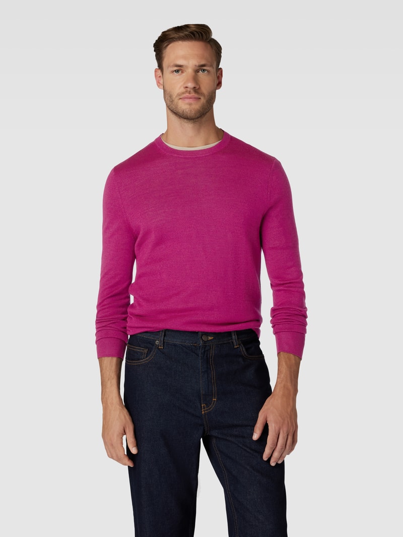 Longsleeve aus Woll-Mix in pink meliert