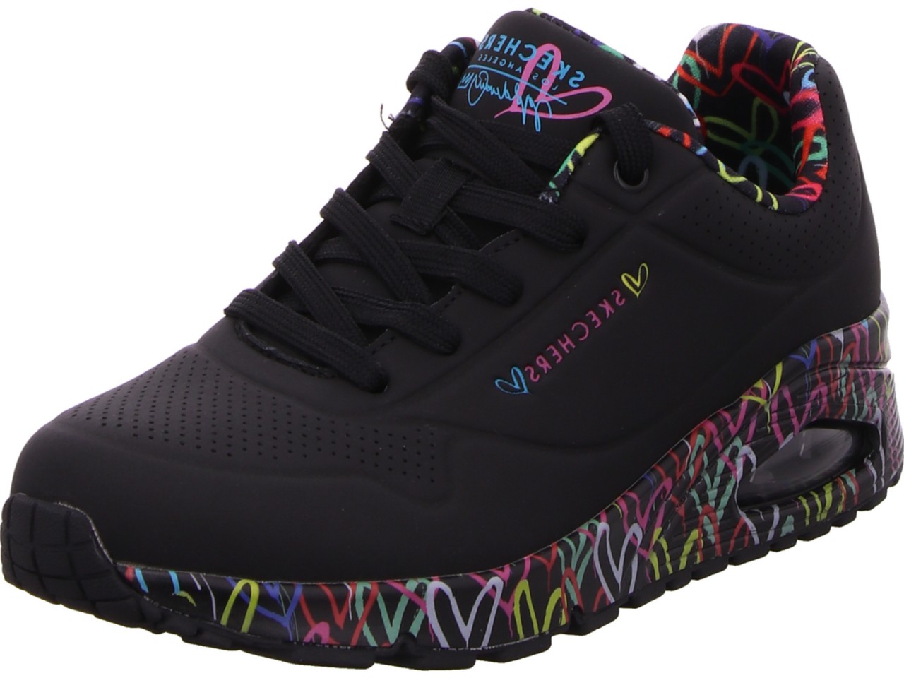 SKECHERS Freizeit Schnürer schwarz Goldcrown