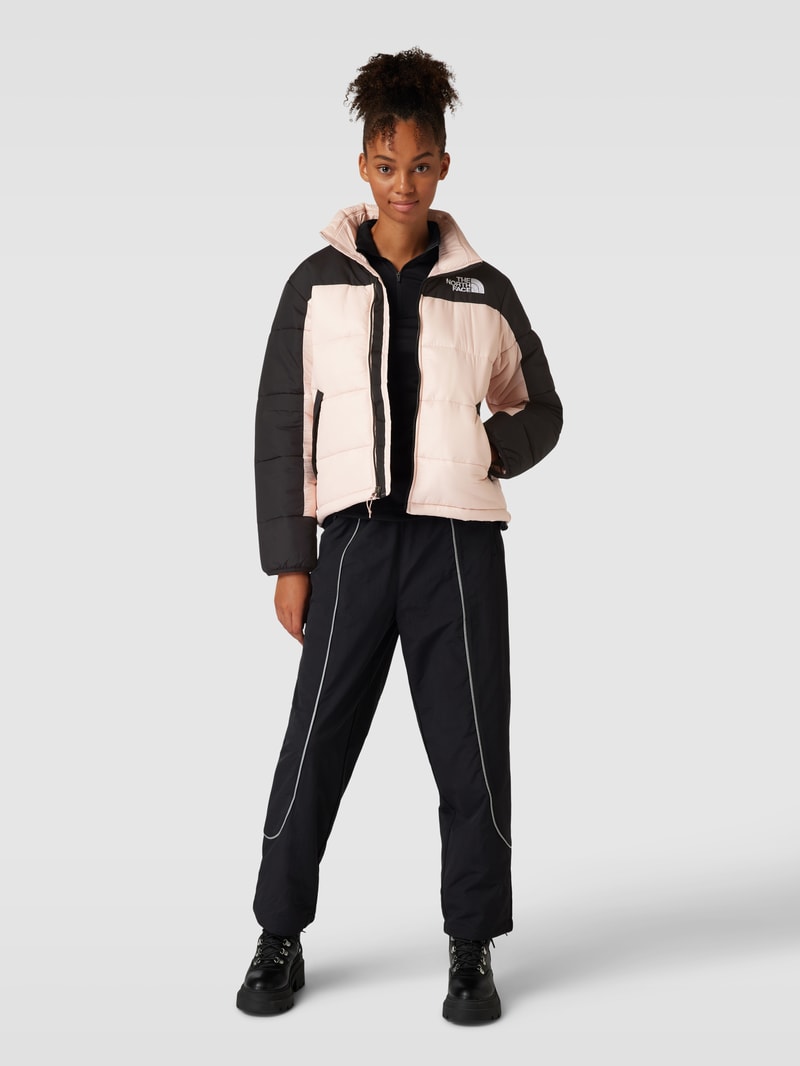 Steppjacke mit Label-Print in pink