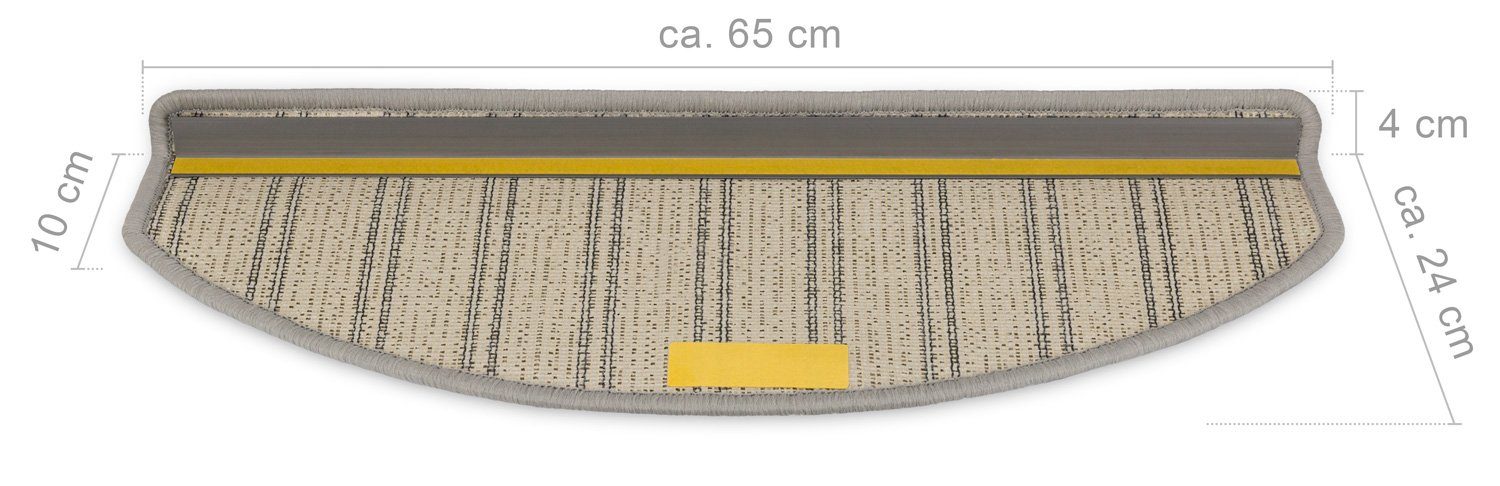 Stufenmatte Stufenmatten Emphoria Halbrund Einzeln und Sparset's, Metzker®, halbrund, Höhe: 15 mm, 15 Stück im Set - Hellbraun