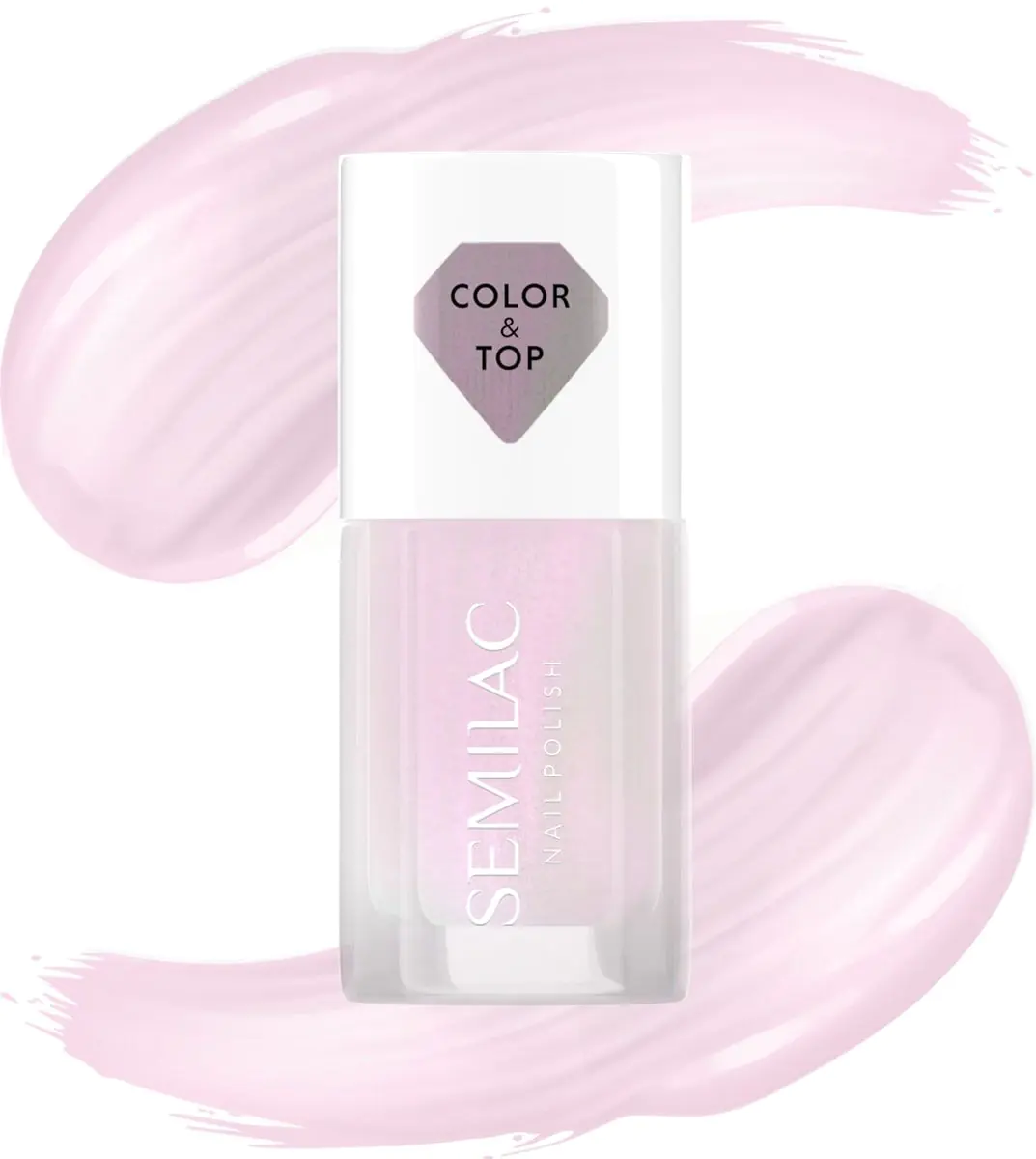 Βερνίκι νυχιών Semilac Top and Classic 2 σε 1 Pink Glow 7ml